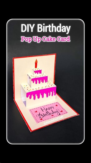 Easy DIY Pop Up Birthday Cake Card Idea | Birthday Card Idea #diy #shorts #birthday