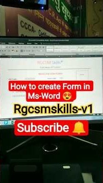 Create Form in Ms-Word #rgcsmskillscentrekosli #mswordtricks #computertips #training