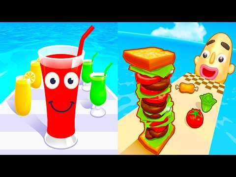 Sandwich Runner VS Juice Run || Epic MixPlay 🔥 Max Levels Unlocked | Full Gameplay Walkthrough #494