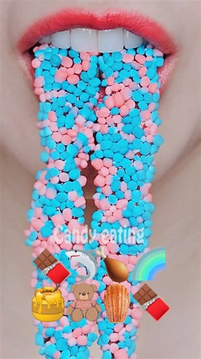 ASMR EMOJI FOOD chocolate yanggaeng jelly kohakuto sprinkle honey jelly mukbang eating sounds