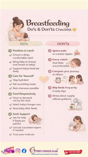 Breastfeeding Do’s & Don’ts Checklist 🤱💛Small habits make a BIG difference ✨