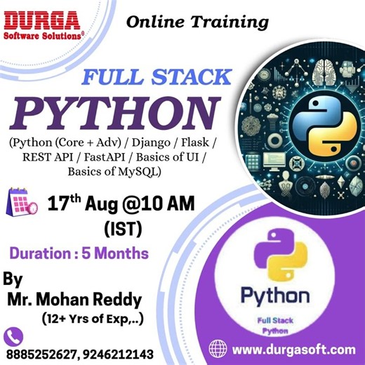 FULL STACK PYTHON Online Training @ DURGASOFT #durgasoftware #durgasoft #fullstackpython #shorts