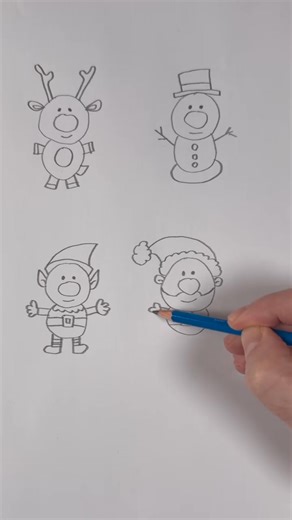 Draw Christmas characters! Drawing tutorial for absolute beginners. | Mark Liam Smith
