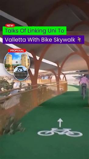 A prominent Maltese design firm has revealed a visionary proposal for an elevated cycling route connecting the University of Malta to Valletta 🇲🇹 Developed by @mizzistudio, the concept aims to remove cyclists from congested roads by introducing raised bike lanes inspired by New York’s High Line. A striking elevated bicycle roundabout above the Msida skatepark anchors the design, with the route extending through Pietà towards the capital. The plan also includes pedestrian walkways and dedicated