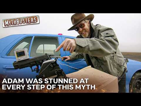 Can You Ricochet a Bullet Off The Road To Hit A Pursuing Car? | MythBusters