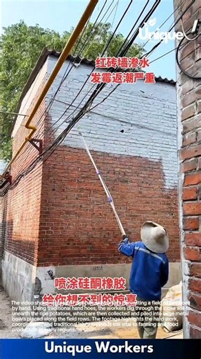 Extreme Weatherproofing: Spraying Clear Liquid Silicone Rubber to Waterproof an Old Brick Wall