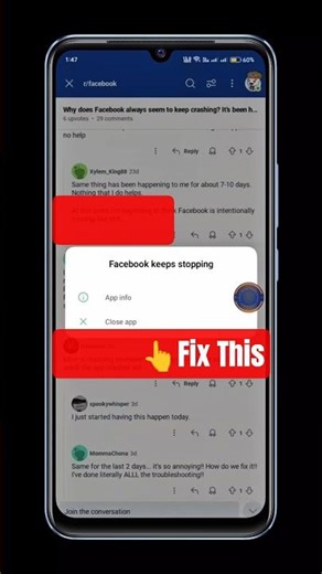 Facebook Keeps Stopping Problem (Fix) #shorts