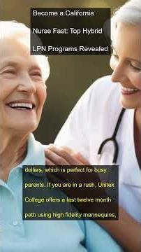 Become a California Nurse Fast Top Hybrid LPN Programs Revealed vertical #hybridlpnprograms #nursing