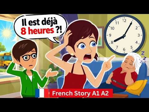 French Story – En Retard pour l’École | Learn French Daily Situation | French Conversation Practice