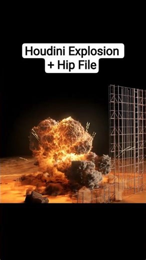 Realistic Explosion in Houdini 21 (Pyro + RBD Destruction) #explosion #houdinifx #vfx #simulation