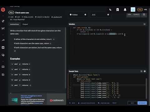 codewars python Check same case