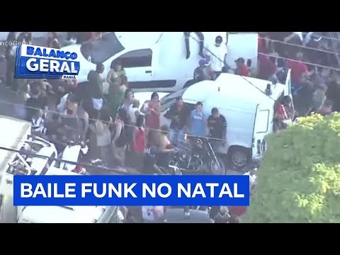 Helicóptero da RECORD flagra baile funk com som alto e aglomeração no Jaraguá, em São Paulo