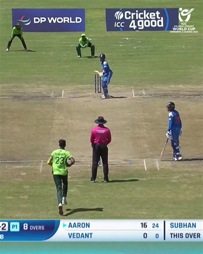 Abdul Subhan on target to knock over the stumps 🎯 #U19WorldCup broadcast details 👉 https://www.icc-cricket.com/tournaments/u19-cricket-worldcup-2026/news/broadcast-details-for-icc-u19-men-s-cricket-world-cup | ICC - International Cricket Council