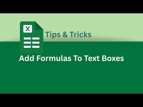 How to Add Formulas To Text Boxes in Excel | Excel Tips & Tricks
