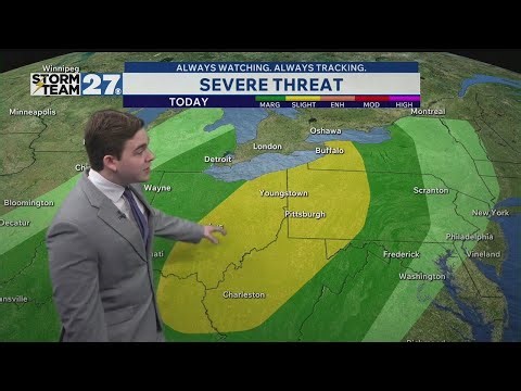Severe storms possible Saturday afternoon.
