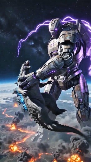 Mecha Robot Throws Godzilla Into the Moon! | Epic Space Battle #Godzilla #MechaGodzilla