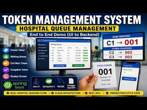 Token Management System using Spring Boot | Hospital Queue Management System | End to End Demo