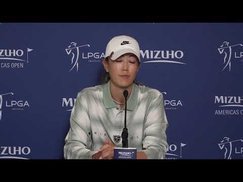 Michelle Wie West speaks with the media