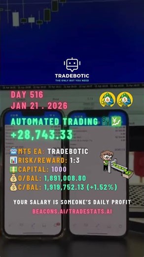 🚀 Day 516 - 🤖 Automated Algo Trading Bot Journal #tradingbot #expertadvisor