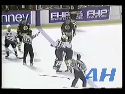 NHL Sep. 20, 1994 Todd Ewen,ANH v David Shaw,BOS x2 Clips Mighty Ducks Of Anaheim Boston Bruins