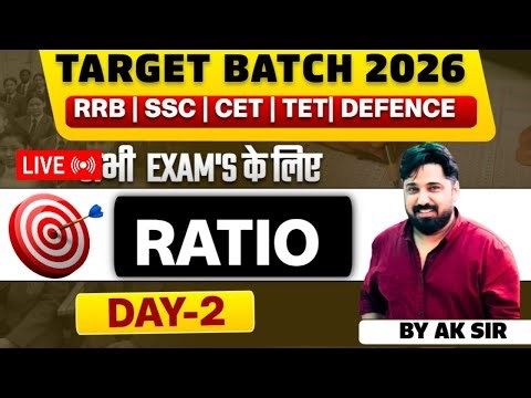 New Topic RATIO PART -02 | Target Batch 2026 | Live batch on app