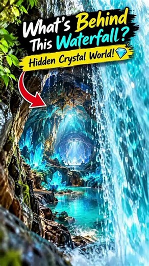 I Zoomed Into a Waterfall… And Found a Hidden Crystal World! 💎🌊 #Shorts
