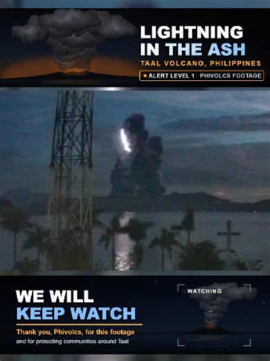 🌋⚡ Volcanic Lightning Caught On Camera During Taal Volcano Eruption! ⚡🌋 Philippines | 8 October 2026 Incredible footage captures lightning flashing through a towering volcanic ash cloud as Taal Volcano erupts in the Philippines. The rare spectacle was recorded by PHIVOLCS monitoring cameras overlooking Taal Lake. Huge thanks to PHIVOLCS-DOST for sharing this remarkable footage and for their continued work monitoring the volcano. #TaalVolcano #VolcanicLightning #Philippines #VolcanoEruption #PH