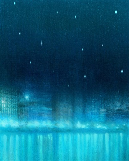 Under the winter glow of the stars, love begins in Tiffany Blue®. Illustration by Laura Passalacqua at Remembers. #TiffanyAndCo #ATiffanyHoliday | Tiffany & Co.