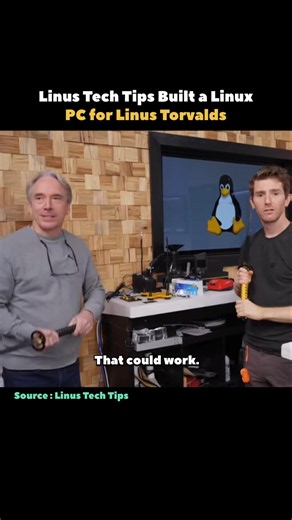 Linus Tech Tips Built The Ultimate Linux Pc For Linus Torvalds #shorts #linux #pc #coding