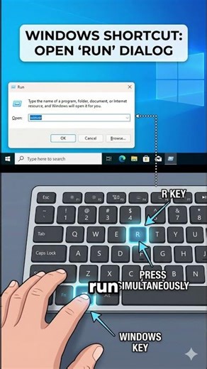 Video 7 Open the Run Dialog Box with Win + R!