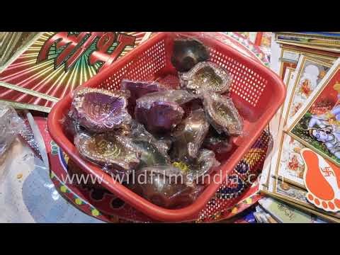Delhi markets sell Diwali decorations, earthen lamps and puja items