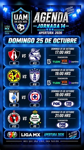 🚂 QUERÉTARO vs CRUZ AZUL + América vs Pachuca 🔥 | Domingo Jornada 14 #america #cruzazul #ligamx