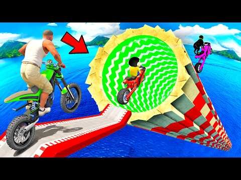 SHINCHAN AND FRANKLIN TRIED THE DEEPEST SPEED BOOSTER SEA TUNNELPARKOUR CHALLENGE GTA 5
