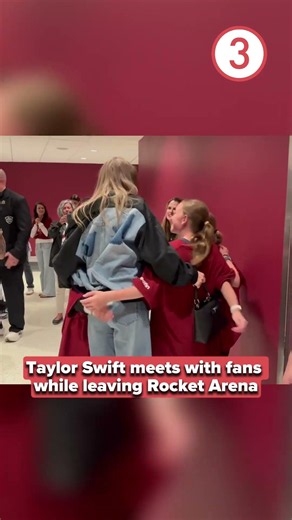 Taylor Swift meets with fans while leaving Rocket Arena