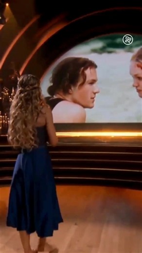 I'm crying, you're crying, we're all crying. 😭 Julia Stiles and Ezra Sosa just closed out Dedication Night on Dancing With The Stars with a contemporary routine for Heath Ledger, set to Can't Take My Eyes Off Of You by Frankie Valli. At the end, our Kat Stratford left Patrick Verona a red rose as her famous 10 Things I Hate About You speech played. The movie cast reunited for the emotional moment, and we'll never get over this. 🥺 #juliastiles #heathledger #10ThingsIHateAboutYou #dwts #dancingw