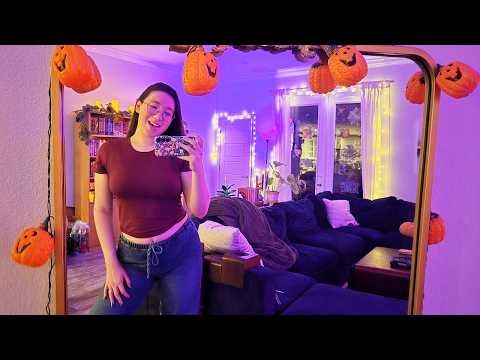 ASMR in my living room 🎃 Halloween Room Tour 🎃 Whispering, Tapping & Camera Scratching