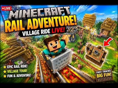 LIVE 🚨 Minecraft Rail Ride Madness! 🚂 Village Track Adventure #minecraft