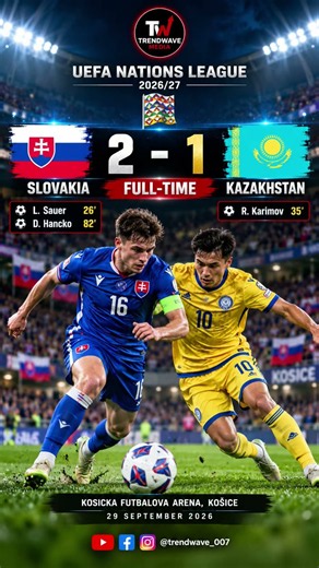 Slovakia 2–1 Kazakhstan ⚽ Hancko's 82' winner! What was the key moment? #football #soccer #slovakia