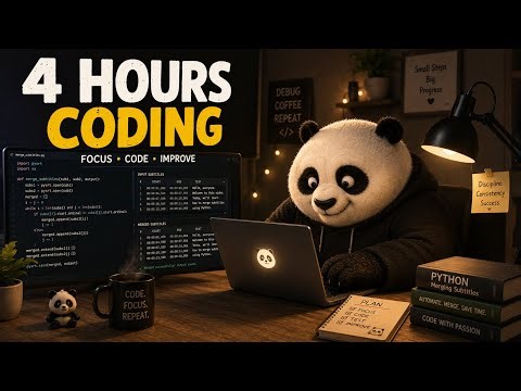 4 HOURS LIVE 🛑 Code With Me | Cozy Raining Sound | 50/10 Pomodoro⏳| Deep Work Mode