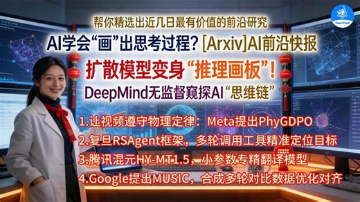 Arxiv人工智能前沿快报(2025.12.31-2026.1.2) | 腾讯混元-MT1.5 & AI学会“画”出思考过程 & 扩散模型推理 & 窥探模型思维