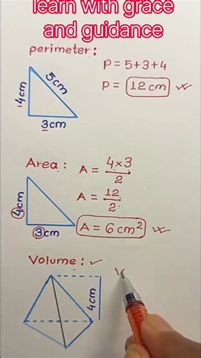How to Find Perimeter, Area and Volume of Triangle | Triangle Formula Explained tricks