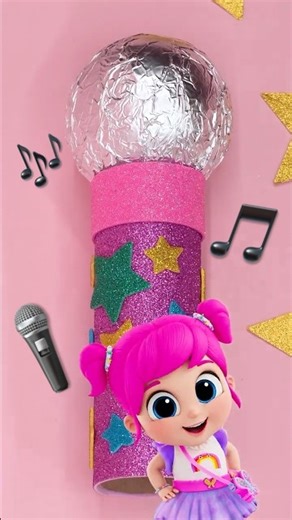 SING your heart out! 🎤 Little Angel DIY Music Craft With Popstar Jill #kids #shorts
