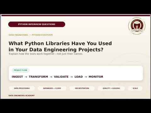 🐍 Python Libraries in Data Engineering | Top 10 Python Libraries Every Data Engineer Must Know 🚀