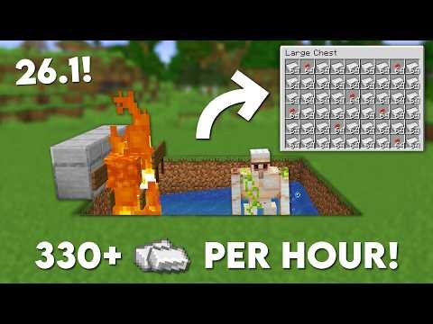Minecraft 26.1 Easy IRON Farm Tutorial - 330+ Per Hour