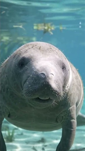 🌊 Gentle Manatee Gliding Through Crystal Springs