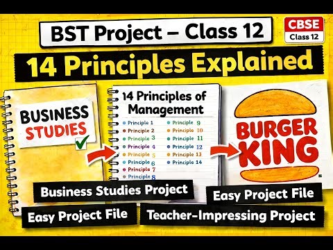 Class 12 BST Project File | 14 Principles of Management with Design Ideas #bst #class12 #commerce