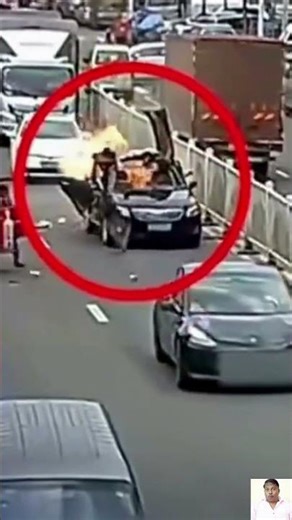 A car carrying gas cylinders suddenly exploded – what a terrifying incident!