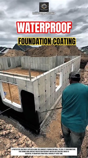 Foundation Waterproofing Process Using Protective Coating 🏗️ #construction