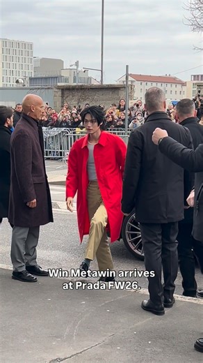PERFECT on Instagram: "HAPPENING NOW: Win Metawin arrives at Prada FW26. ⭐️ #PradaFW26XWin #PradaFW26 #WinMetaWin"