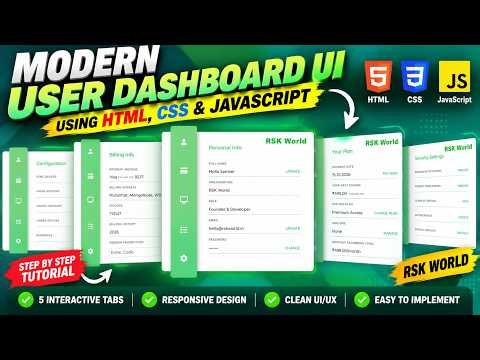 I Built a Modern User Dashboard UI with HTML, CSS & JavaScript 🔥